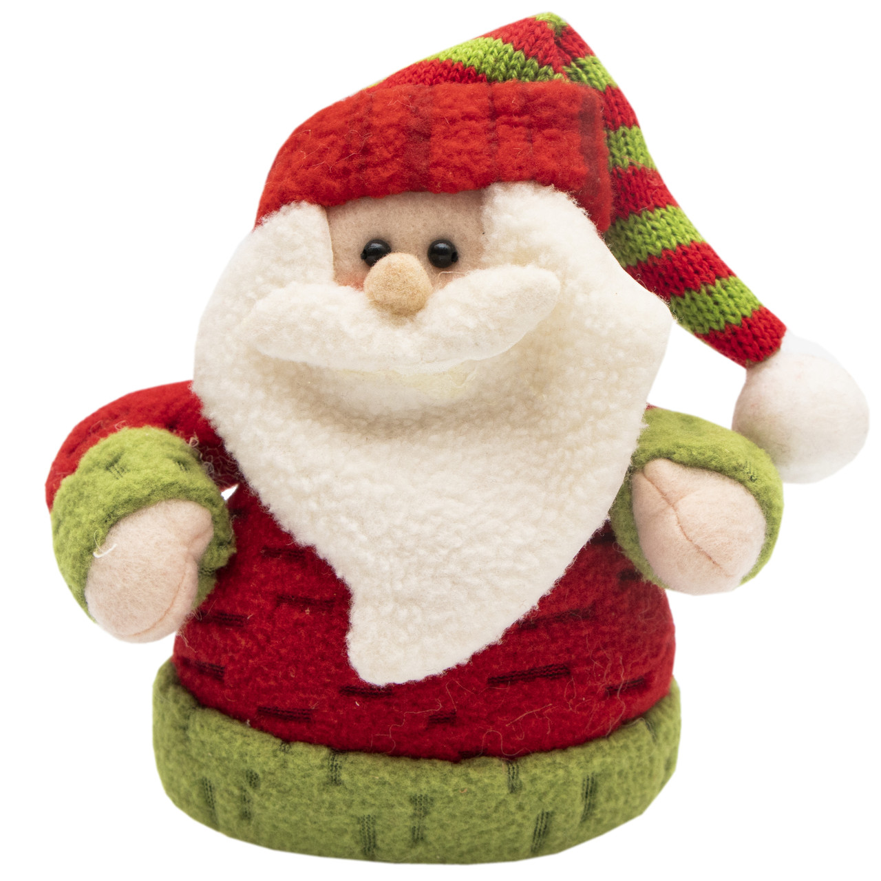 М'яка ялинкова іграшка Дід Мороз з білою бородою, 16,5 см, червоний, текстиль, новорічна фігурка (000098), фото 1