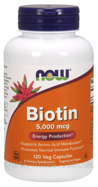 Биотин Now Foods Biotin 5000mcg 120 caps, фото 1