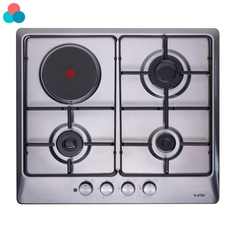 Комбінована варильна поверхня Ventolux HG631 B2 S (X), нержавіюча сталь, 3 газ + 1 електро, фото 1