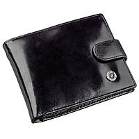 Стильный мужской портмоне черного цвета на кнопке Boston B5-021