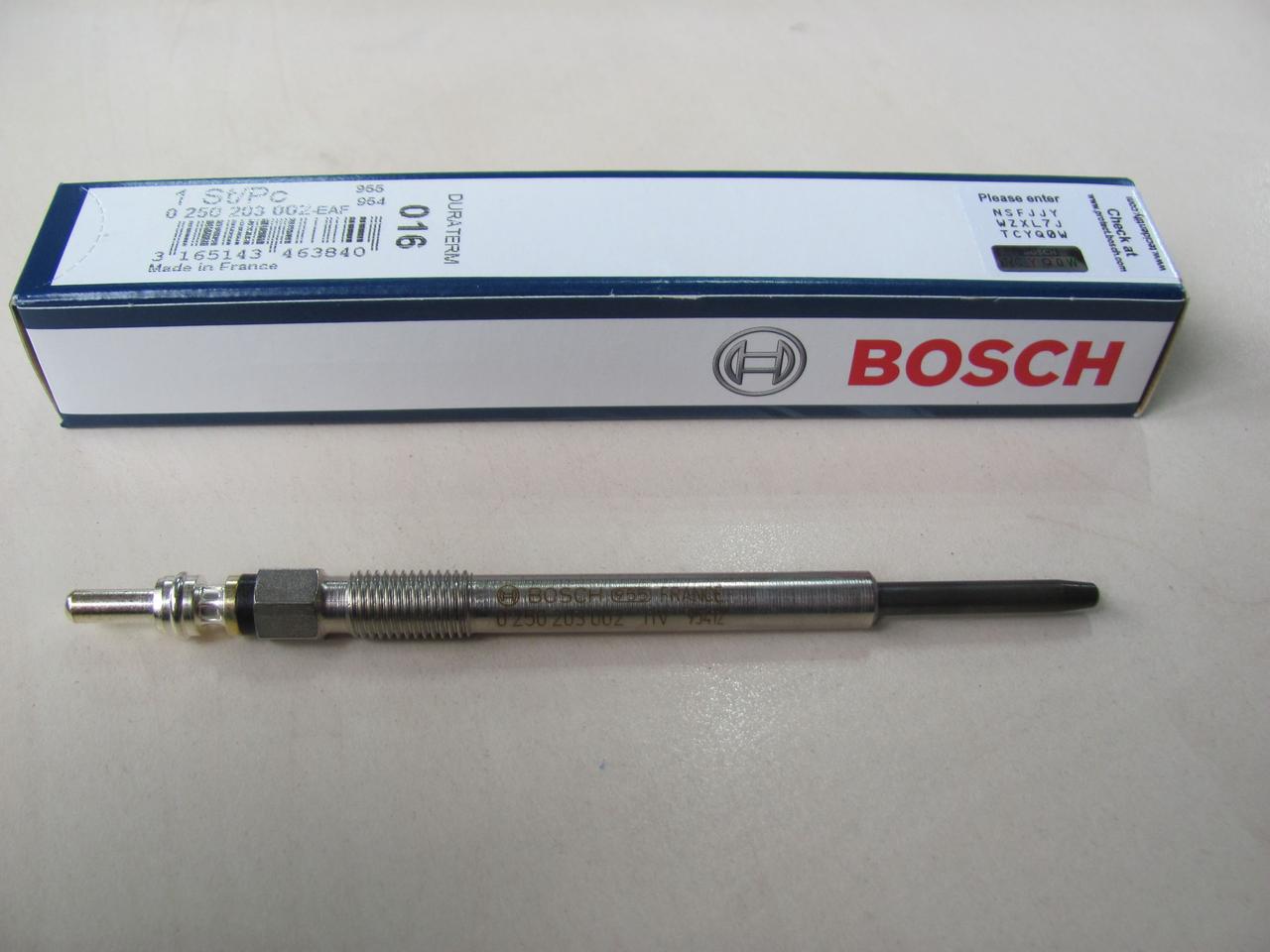 Свічка розжарення Fiat Doblo 1.3JTD | BOSCH 0 250 203 002