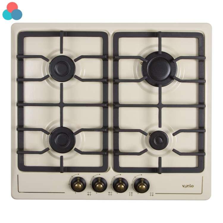 Газова варильна поверхня Ventolux HG640 B2 CS (IV/RB), кремова емальована в ретро стилі, газ контроль, фото 1