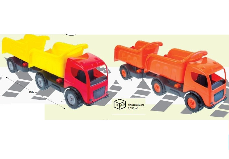 Вантажівка з причепом MochToys великий 11356 жовтий