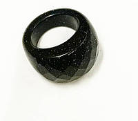 Кольцо Аавантюрин натуральный камень, тёмно-синего цвета