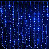 Гірлянда штора Водоспад 240-B велика лампа 3D led blue 3х2м (силіконовий провід з подовженням), фото 3