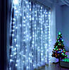 Гірлянда штора Водоспад 240-B велика лампа 3D led blue 3х2м (силіконовий провід з подовженням), фото 6