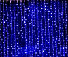 Гірлянда штора Водоспад 240-B велика лампа 3D led blue 3х2м (силіконовий провід з подовженням), фото 8