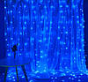 Гірлянда штора Водоспад 240-B велика лампа 3D led blue 3х2м (силіконовий провід з подовженням), фото 10