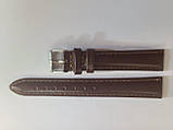 Коричневий шкіряний ремінець для наручних годинників з коричневою рядком 16 мм, фото 2