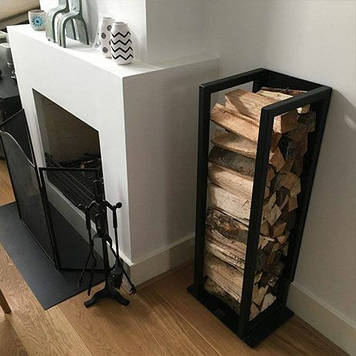 Дровник із металопрофілю, для каміну, чорний 900х350х400 мм