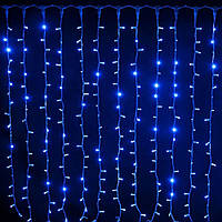 Світлодіодна гірлянда Водоспад 240-В led Синій світло (прозорий провід) 2.0х2.0м