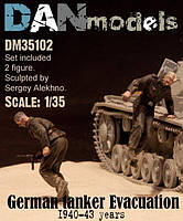 Немецкие танкисты. Эвакуация из подбитого танка. 1940-43гг. набор №2. 1/35 DANMODELS DM35102