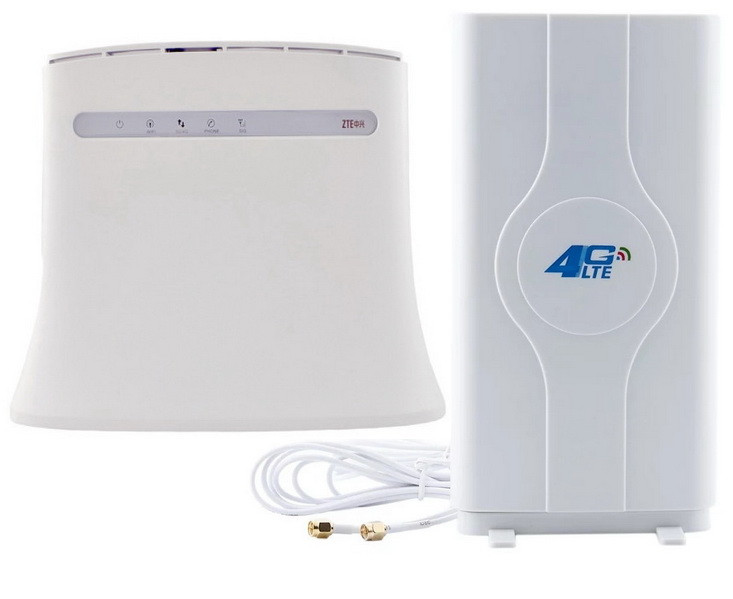 4G комплект ZTE MF283U, MIMO Антена 700-2600 МГц 2*8.8 dBi, фото 1
