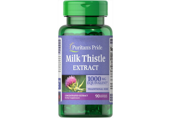 Екстракт розторопші Puritan's Pride Milk Thistle 1000 mg 4:1 Extract (Silymarin) 90 Softgels