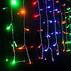 Гірлянда штора Водоспад 240-B велика лампа 3D LED кольорова 3х2м (силіконовий провід з подовженням), фото 4