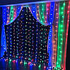 Гірлянда штора завіса Водоспад 3х3 м 280 LED велика лампа 3D (білий шнур, з перехідником), фото 5