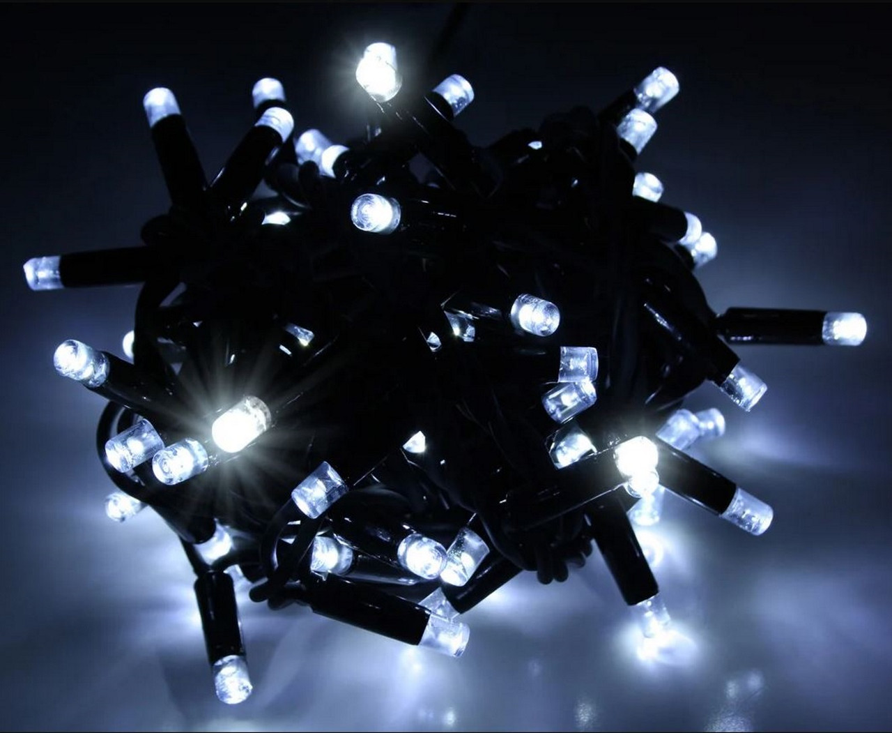 Гірлянда вулиця 100LED (RD-7094) 10м (Ø 3,3) (флеш) (контрол.220V)+удлен. Провід-Чорний, Колір ламп-Білий (20)