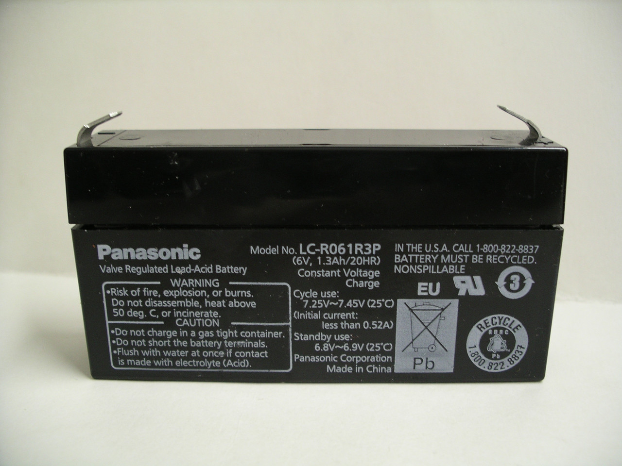 Аккумулятор PANASONIC 6V 1.3 Ah/20HR (LC-R061R3P) - фото 1 - id-p1300565316
