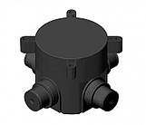 74х69мм зовнішня розподільна коробка 4 герметичні вводи монолітного будівництва IP44 [КУ1301] PP Hegel