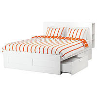 IKEA BRIMNES (991.574.74) Кровать с емкостью хранения белая, Luroy