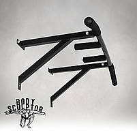 Турнік настінний/надверний чорний гнутий (40 см) Розбірний №2 з м'якими ручками, фото 2