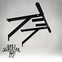 Турнік настінний/надверний чорний рівний (40 см)  Розбірний №2 з м'якими ручками, фото 2