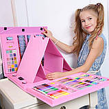 Набір для дитячої творчості у валізі | набір канцелярських товарів для малювання з мольбертом, фото 2