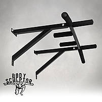 Турнік настінний/надверний чорний гнутий (40 см)  Розбірний №3 з м'якими ручками, фото 2