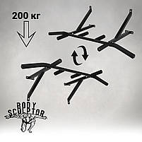 Турнік настінний/надверний чорний гнутий (40 см)  Розбірний №3 з м'якими ручками, фото 3