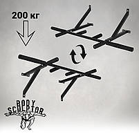 Турнік настінний/надверний чорний рівний (40 см)  Розбірний №3 з м'якими ручками, фото 2