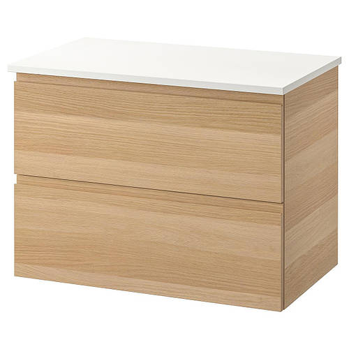 Купити IKEA Шафа під умивальник зі стільницею, дубовий