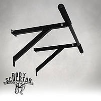 Турнік настінний/надверний чорний рівний (50 см) Розбірний №1 з м'якими ручками, фото 2