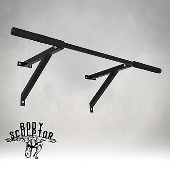 Турнік настінний/надверний чорний рівний (40 см)  Розбірний №1 з м'якими ручками