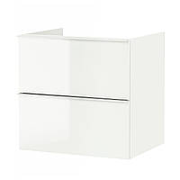 IKEA GODMORGON Шкаф под умывальник, глянцевый белый (801.955.36)