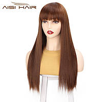 Красивый парик c чёлкой длинные прямые волосы WL9252-8-30
