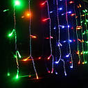 Світлодіодна гірлянда штора Водоспад 240-В led 2х2м (прозорий провід) світло Синій, фото 3