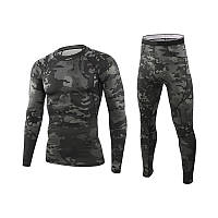 Мужское термобелье Lesko A152 Camouflage Black 2XL для холодной погоды мужчин зимнее 133шт