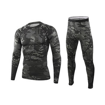 Чоловіча термобілизна Lesko A152 Camouflage Black XL для холодної погоди риболовлі 265 шт.