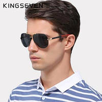 Солнцезащитные очки Авиатор в классической оправе с поляризованными линзами K725 KINGSEVEN DESIGN