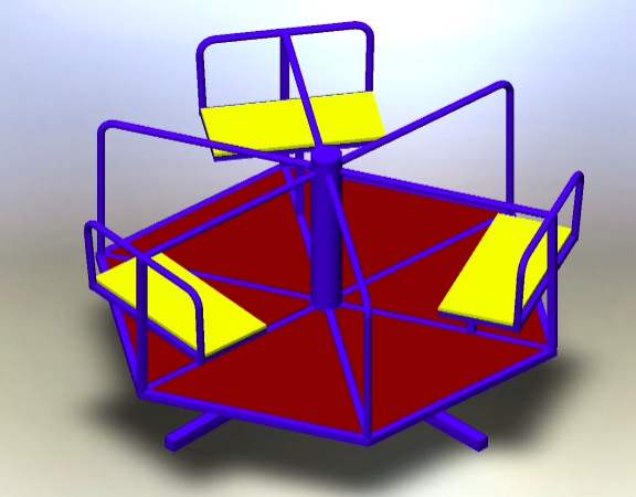 Детская карусель Dali 601-кр_синяя Заказать уличную детскую карусель Dali 601-кр_синяя
