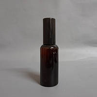 Флакон Глорія 50 мл коричневий (горловина 18) з дозатором чорним дельфін (тара для косметики)