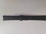 Чорний шкіряний ремінець для годинника з матовим покриттям, прошитий чорної рядком 17 мм (14 мм), фото 2