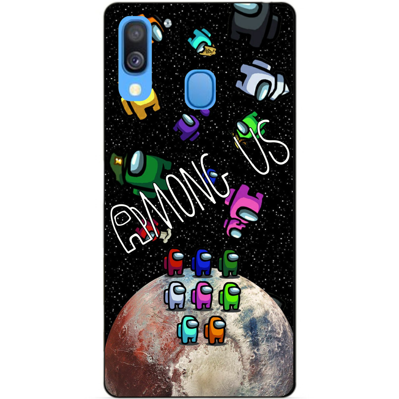 Силіконовий бампер чохол для Samsung A20 Galaxy A205f з малюнком Амонг Ас