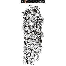 Реалізм. Флеш Тату, На Руці/Нозі/Стегні, 48*17 См Вовки, Зевс, Каджани, Кажани, Грецький Стиль