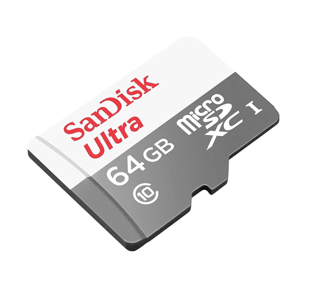 Карта пам'яті 64 Gb microSD SanDisk Ultra A1 100Mb/s з адаптером (SDSQUAR-064G-GN6TA)