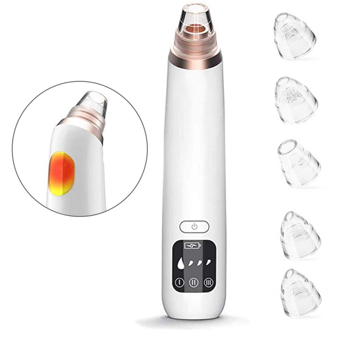 Вакуумний очищувач пор для обличчя з нагрівом - Blackhead Remover 11S - вакуум для чищення лиця від чорних цяток