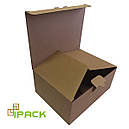 Коробка картонна самозбірна 185х143х100 мм бура крафт мікрогофрокартон, фото 2