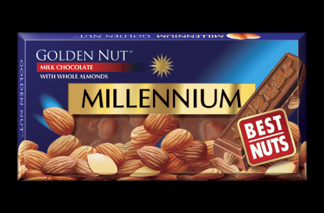 Шоколад молочний Millennium Golden Nut з мигдалем 100г