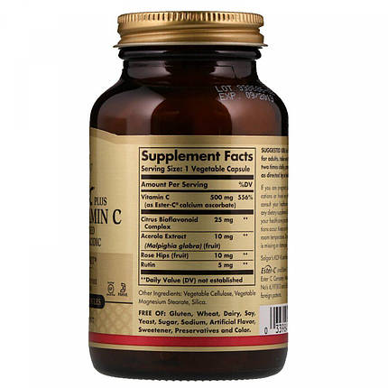 Solgar Ester-C Plus Vitamin C 500 mg 100 VCaps, фото 2