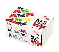 Набір акрилових фарб для декору глянцевих 6 кольорів по 20 мл Rosa Talent, 90747255